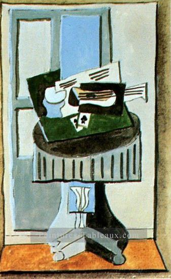 Nature morte devant un fenetre 4 1919 cubiste Pablo Picasso Peintures à l'huile